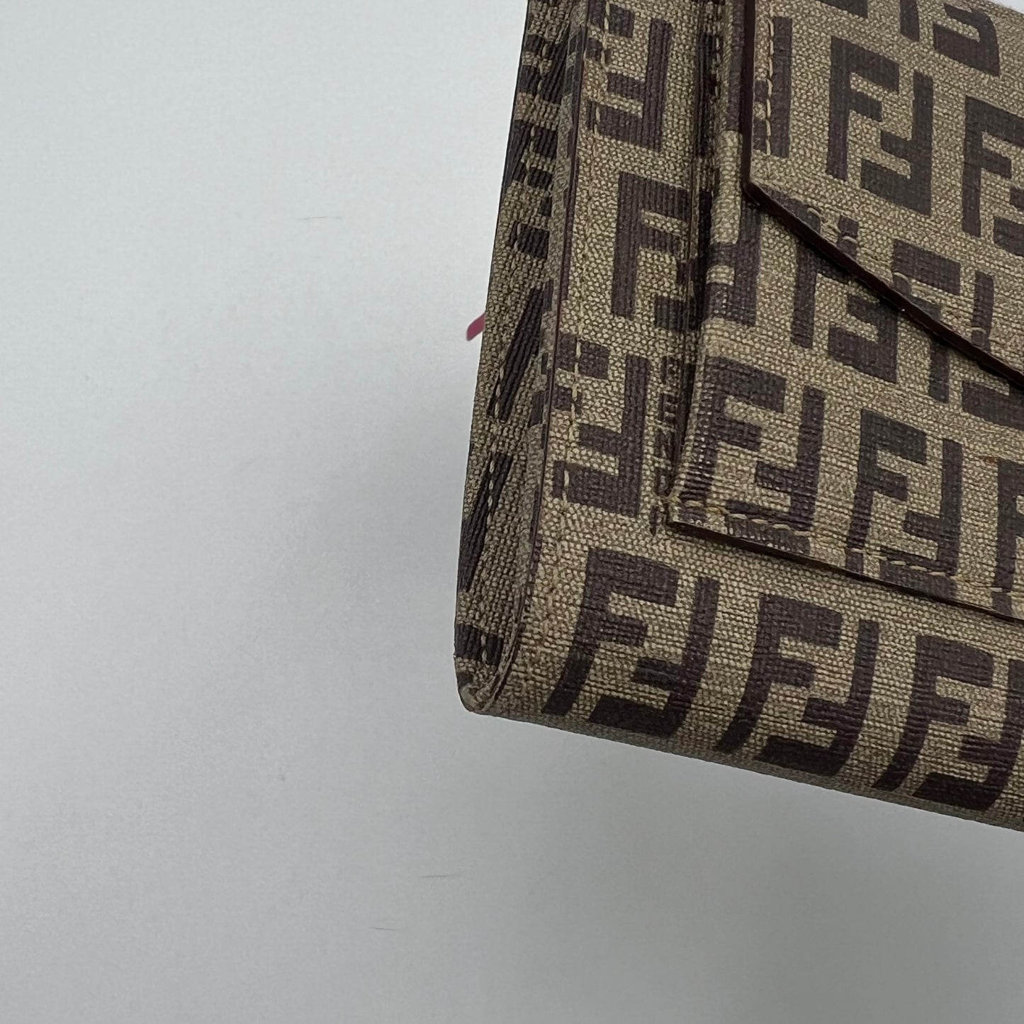 Fendi Brown Zucchino Coated Canvas Multicolor Tassel Long Wallet