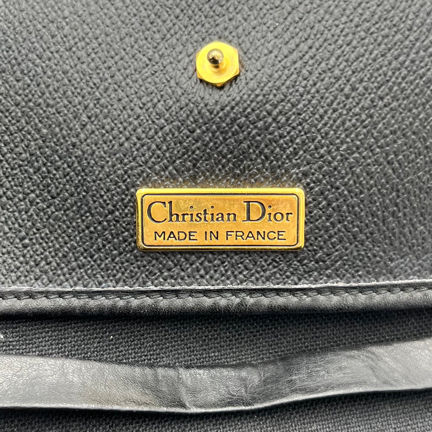 Christian Dior Black Honeycomb Logo Small Flap Chain Bag