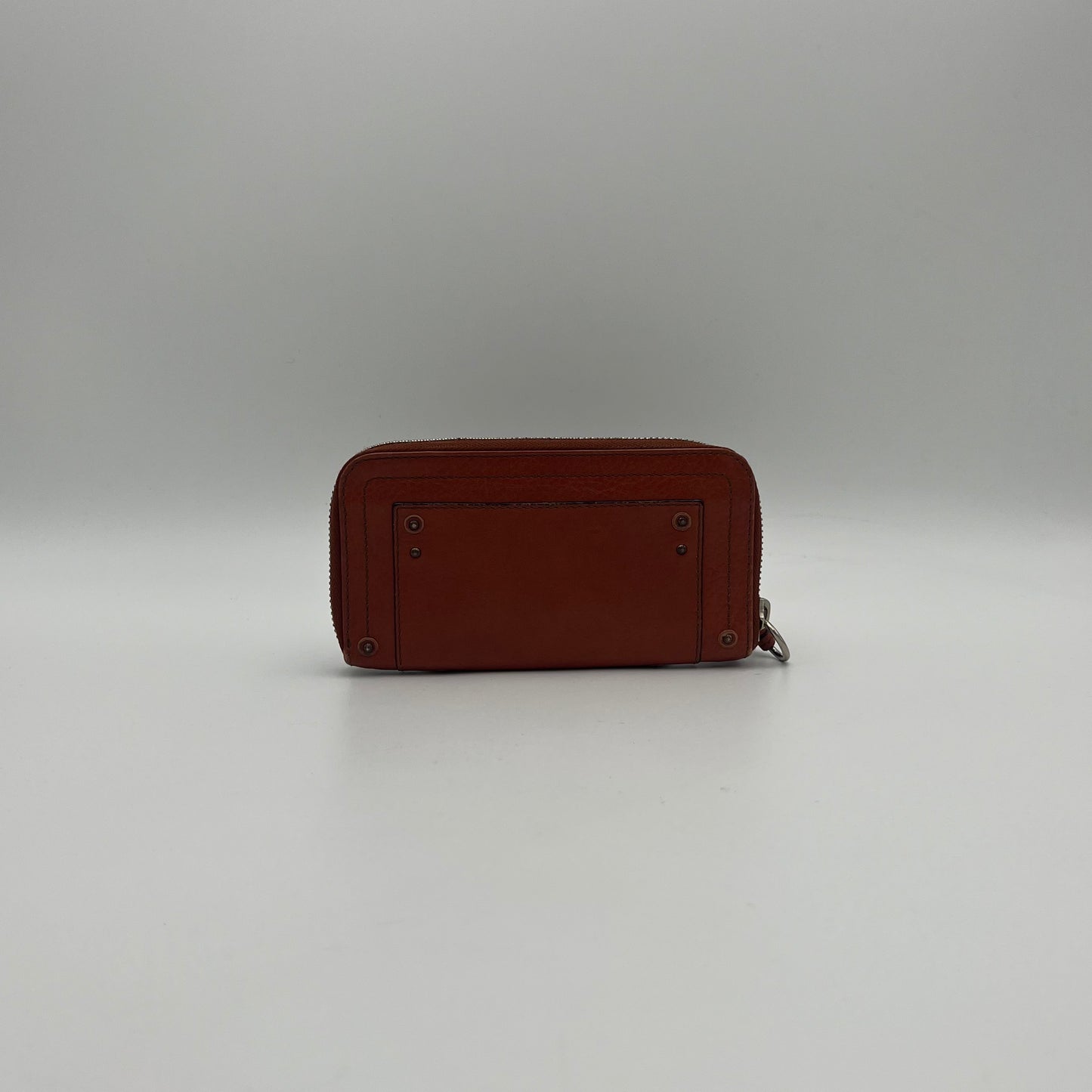 Chloe Orange Leather Paddington Zip Around Long Wallet