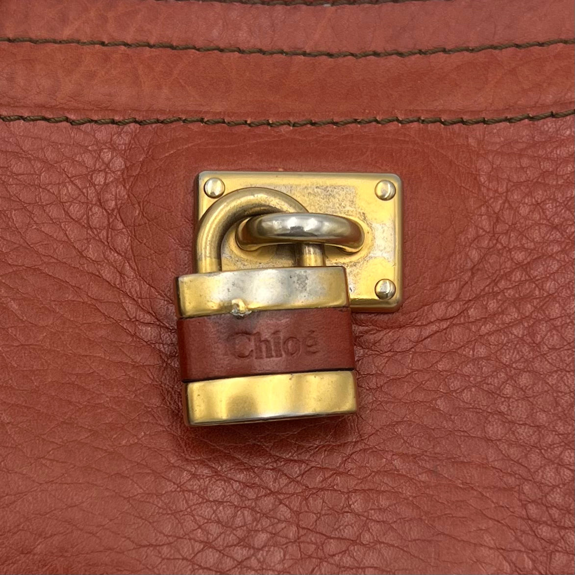 Chloe Orange Leather Paddington Zip Around Long Wallet