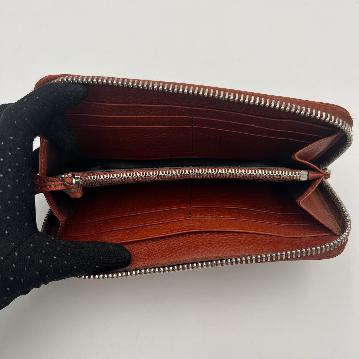 Chloe Orange Leather Paddington Zip Around Long Wallet
