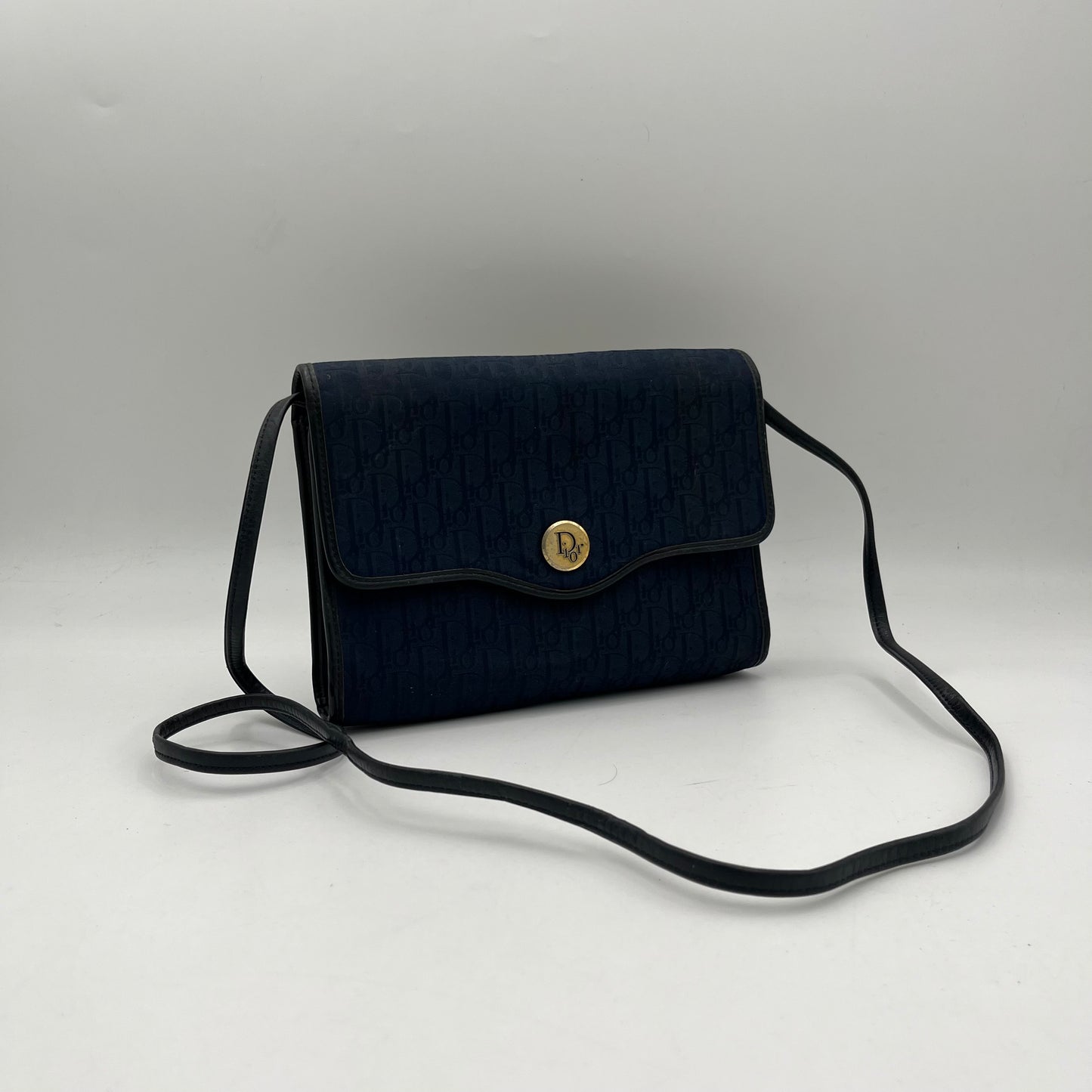 Christian Dior Dark Blue Trotter Flap Crossbody