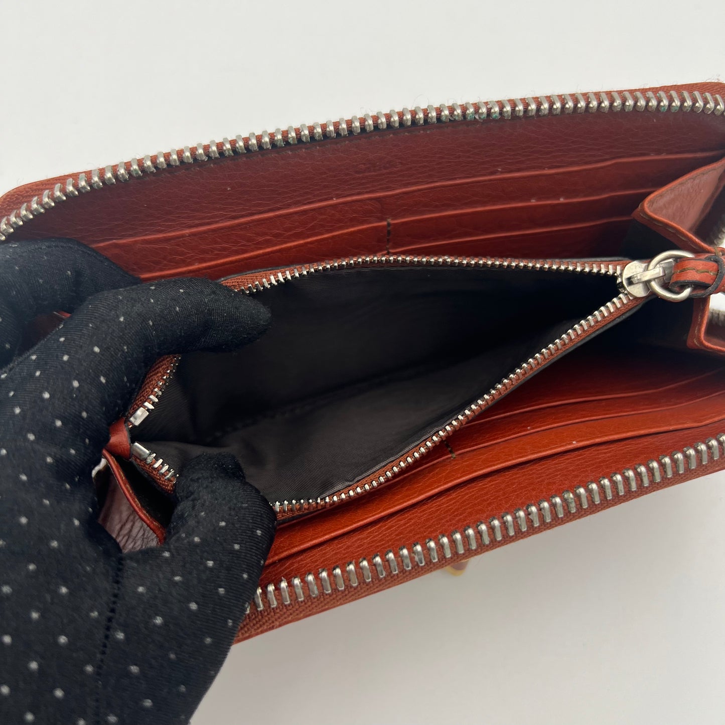 Chloe Orange Leather Paddington Zip Around Long Wallet