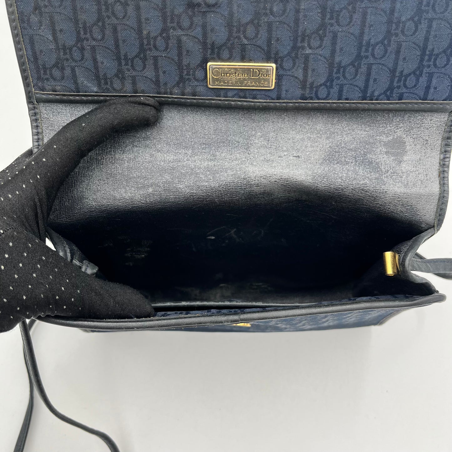 Christian Dior Dark Blue Trotter Flap Crossbody