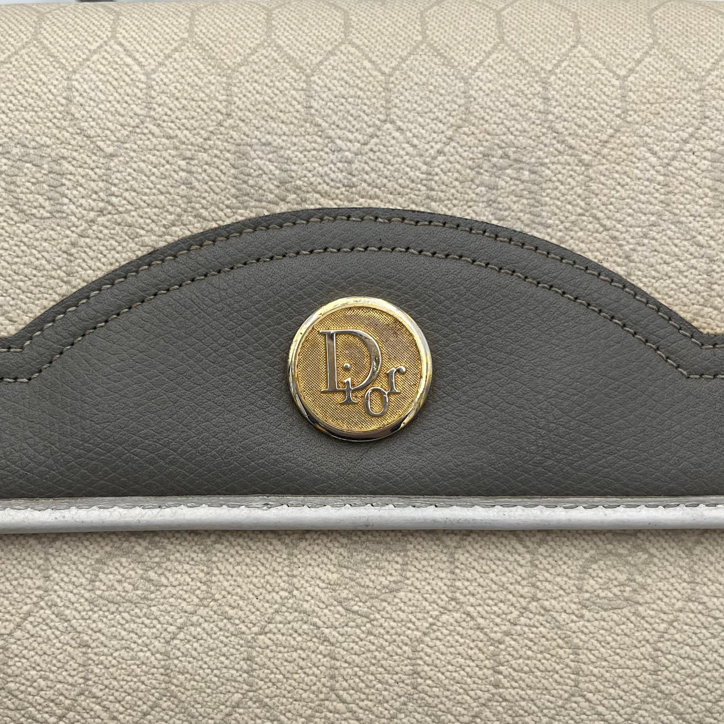 Christian Dior White Honeycomb Flap Crossbody