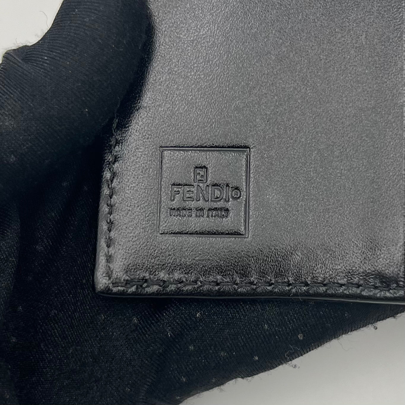 Fendi Black Zucchino Trifold Short Wallet