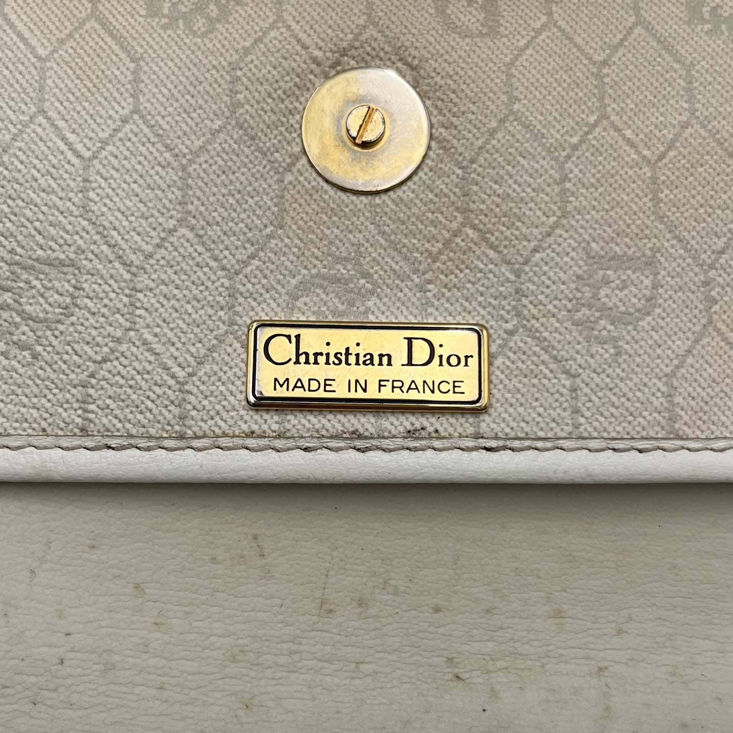 Christian Dior White Honeycomb Flap Crossbody