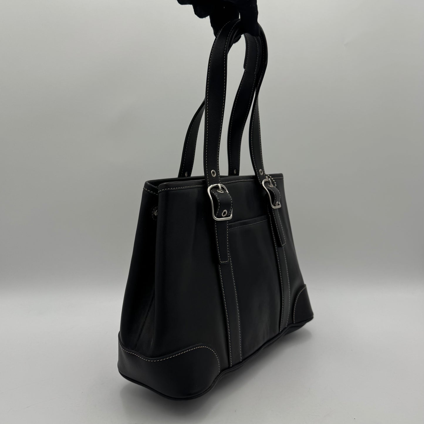 Coach Black Leather Hampton Handbag
