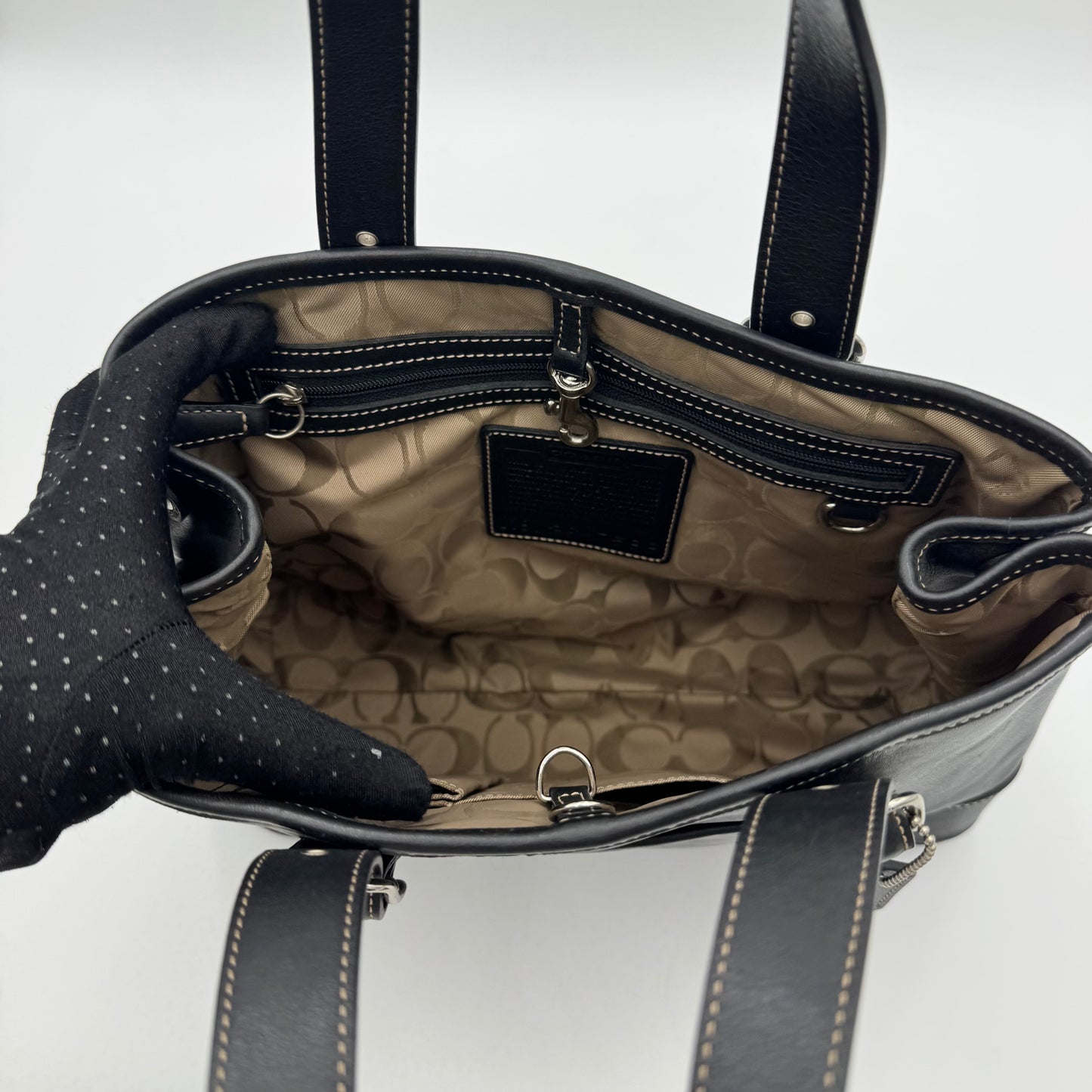 Coach Black Leather Hampton Handbag