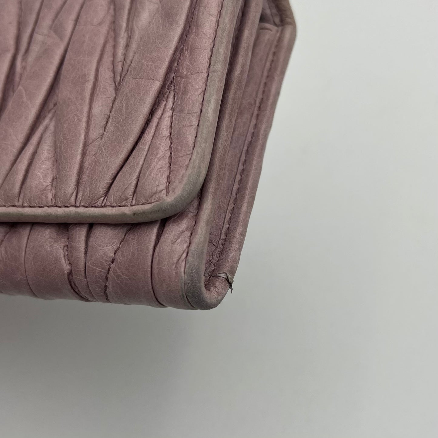 Miu Miu Mauve Pink Matelasse Leather Flap Continental Long Wallet