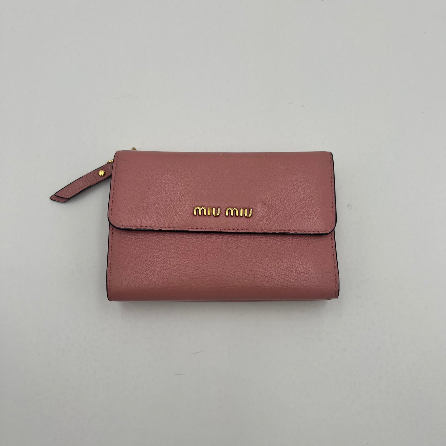 Miu Miu Pink Leather Medium Compact Wallet