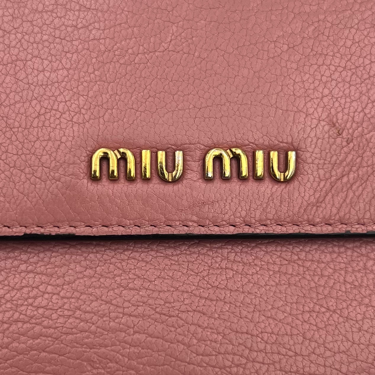 Miu Miu Pink Leather Medium Compact Wallet