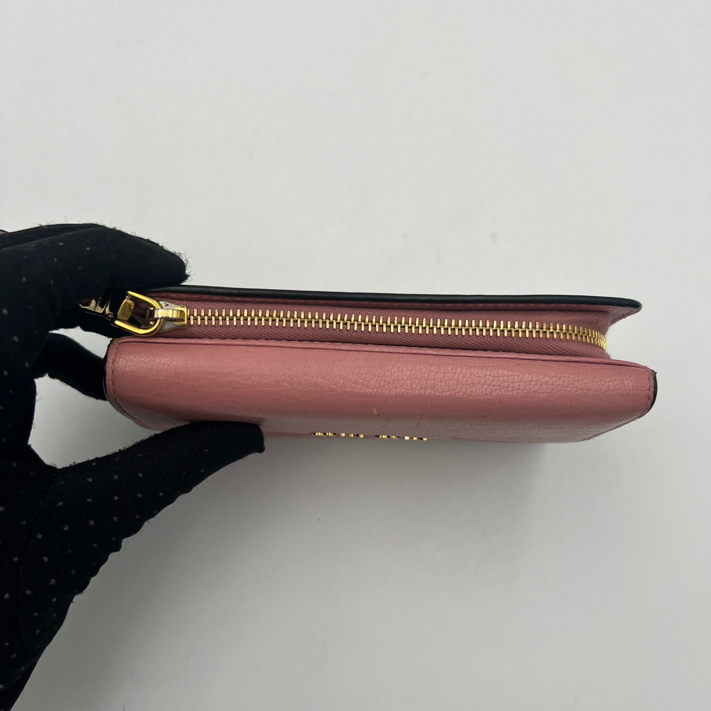 Miu Miu Pink Leather Medium Compact Wallet