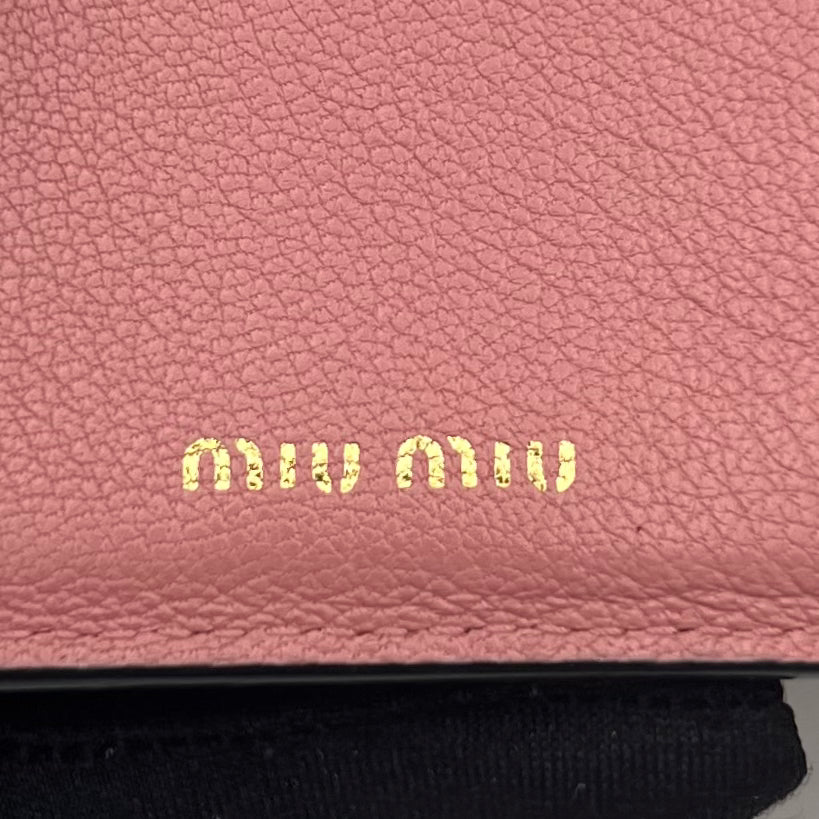 Miu Miu Pink Leather Medium Compact Wallet