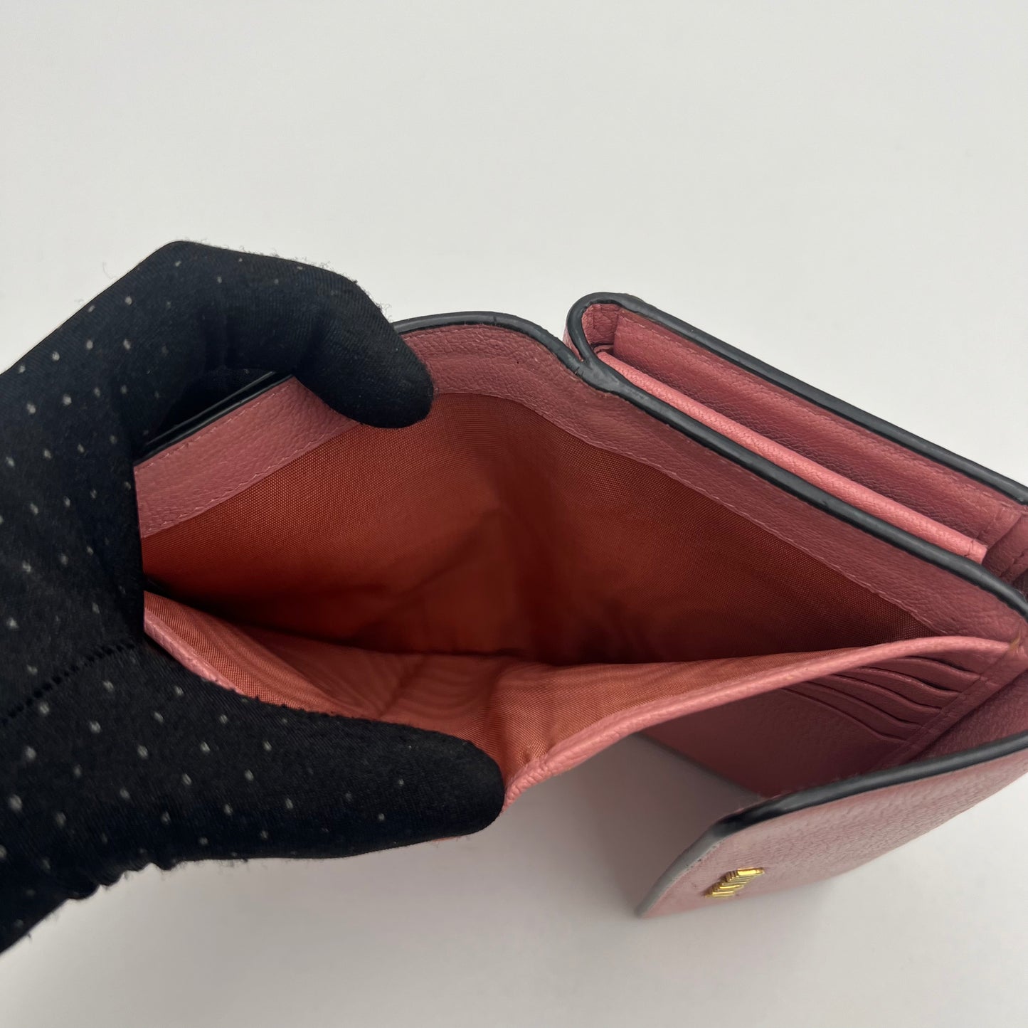 Miu Miu Pink Leather Medium Compact Wallet