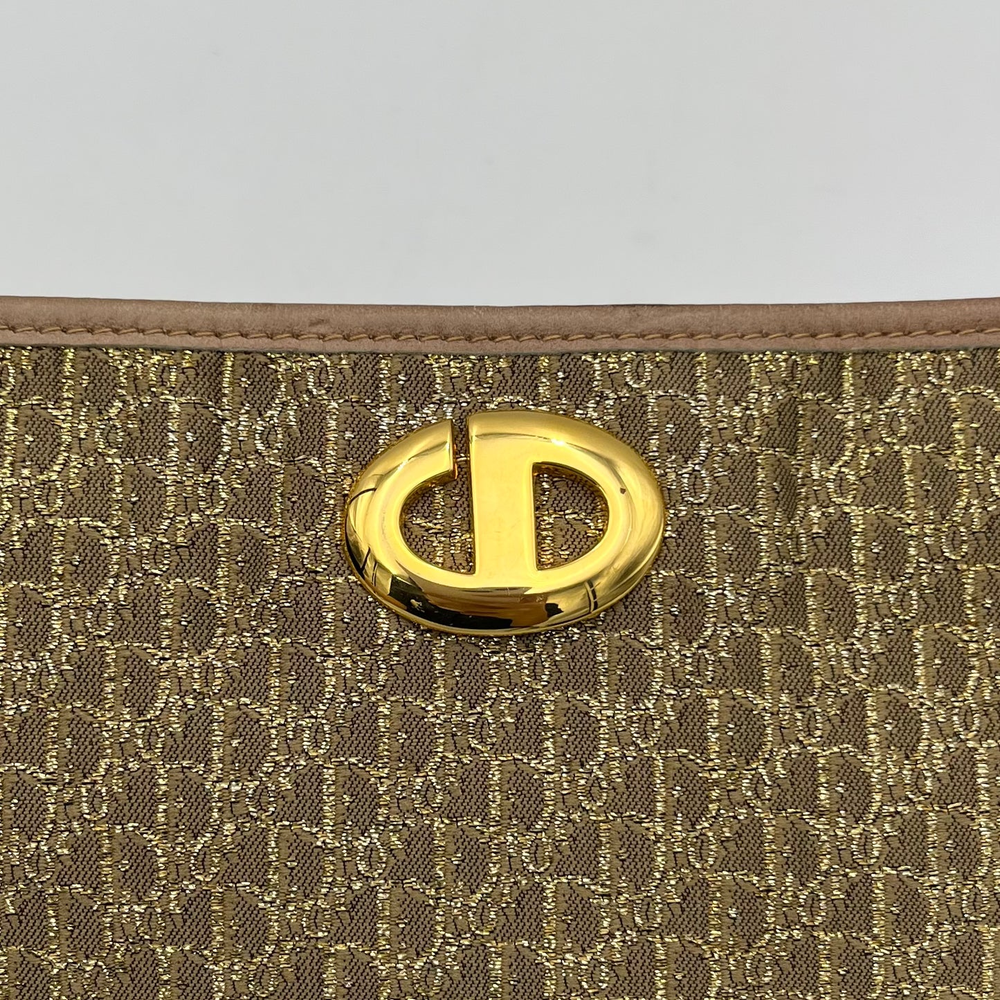 Christian Dior Vintage Gold Trotter CD Logo Shoulder Bag