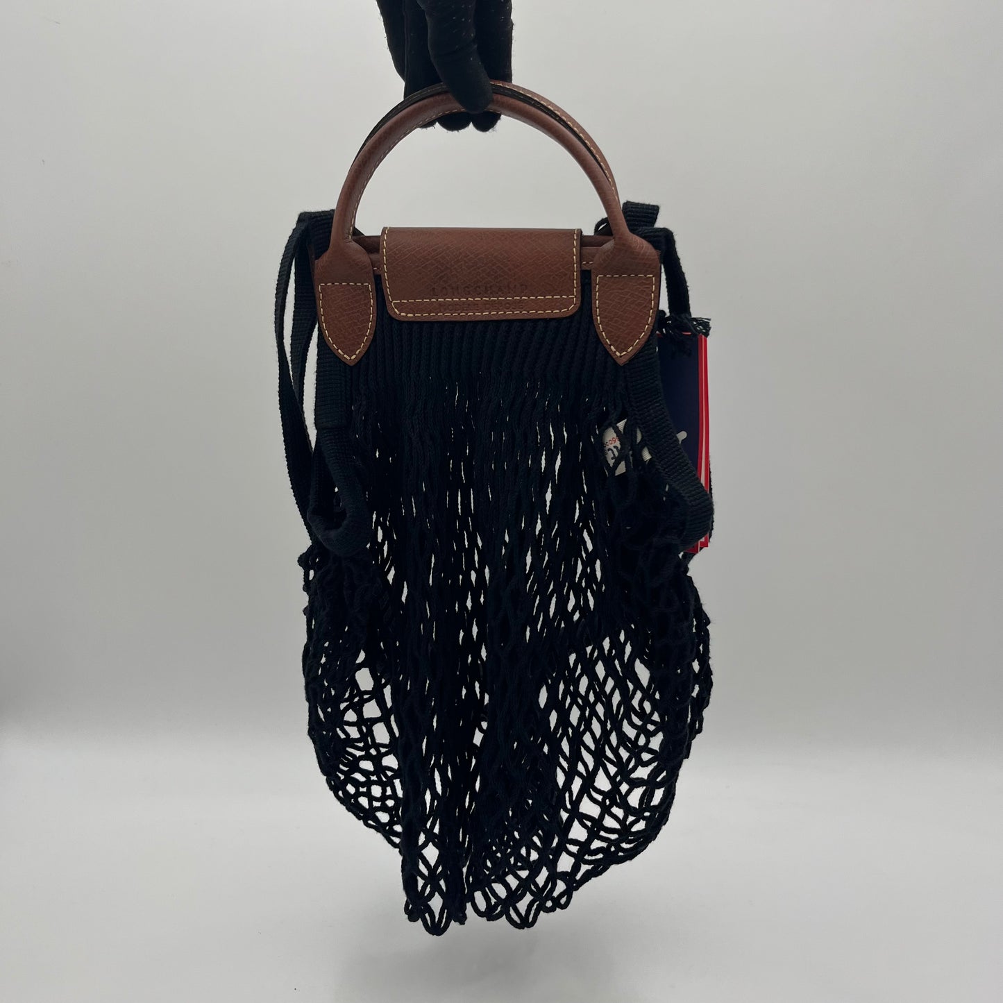 Longchamp Black Le Pliage Filet Mesh Bag