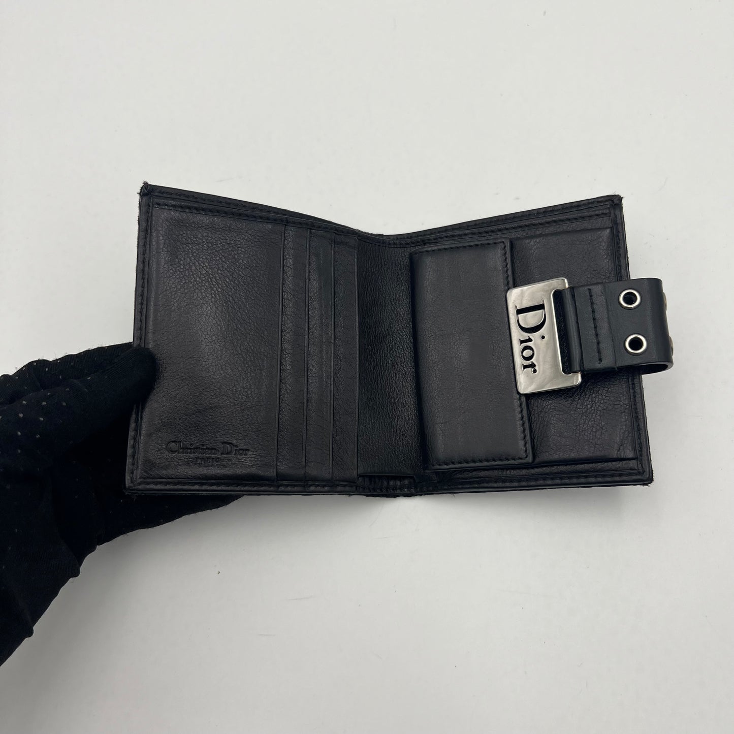 Chirstian Dior Black Trotter Street Chic Bifold Short Wallet