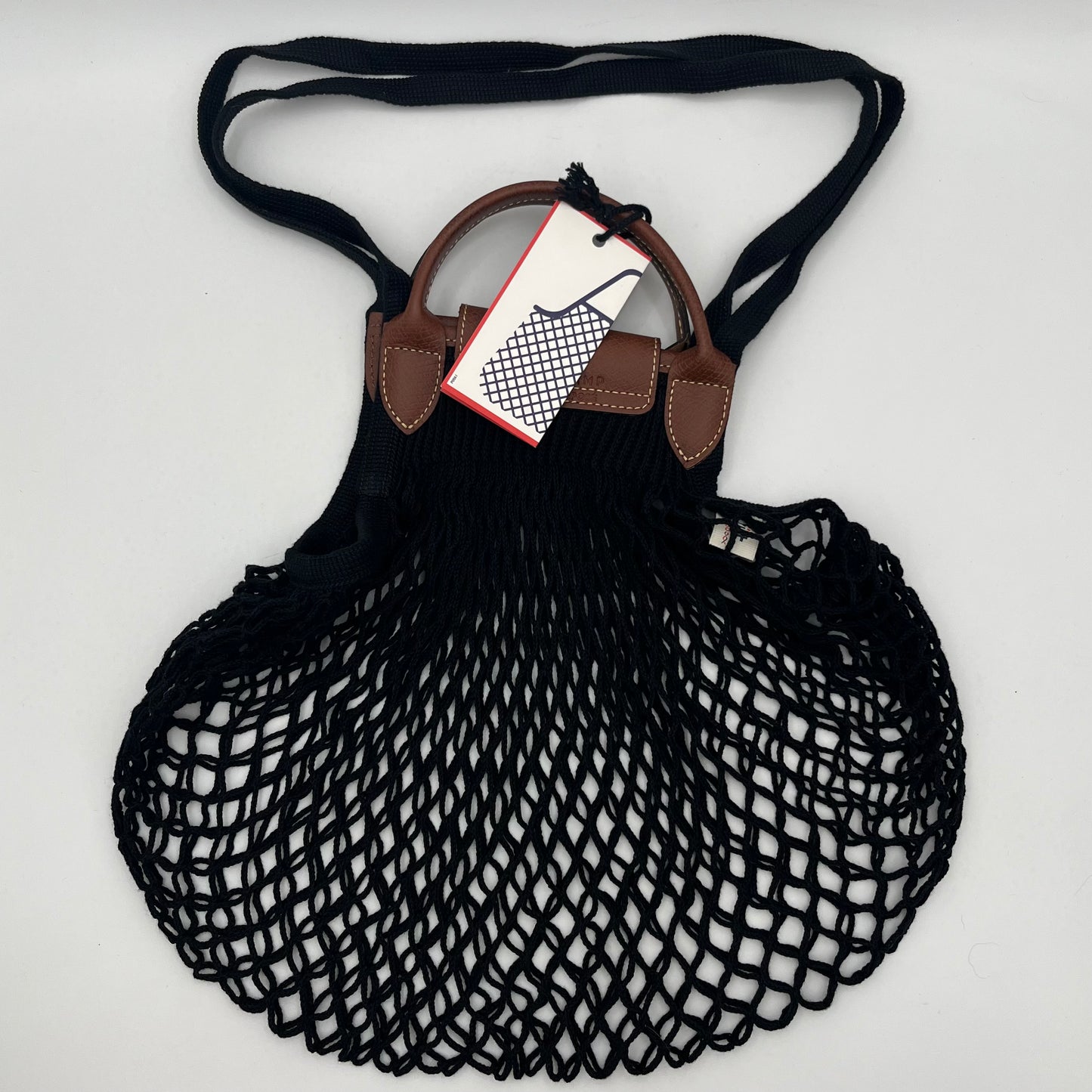 Longchamp Black Le Pliage Filet Mesh Bag