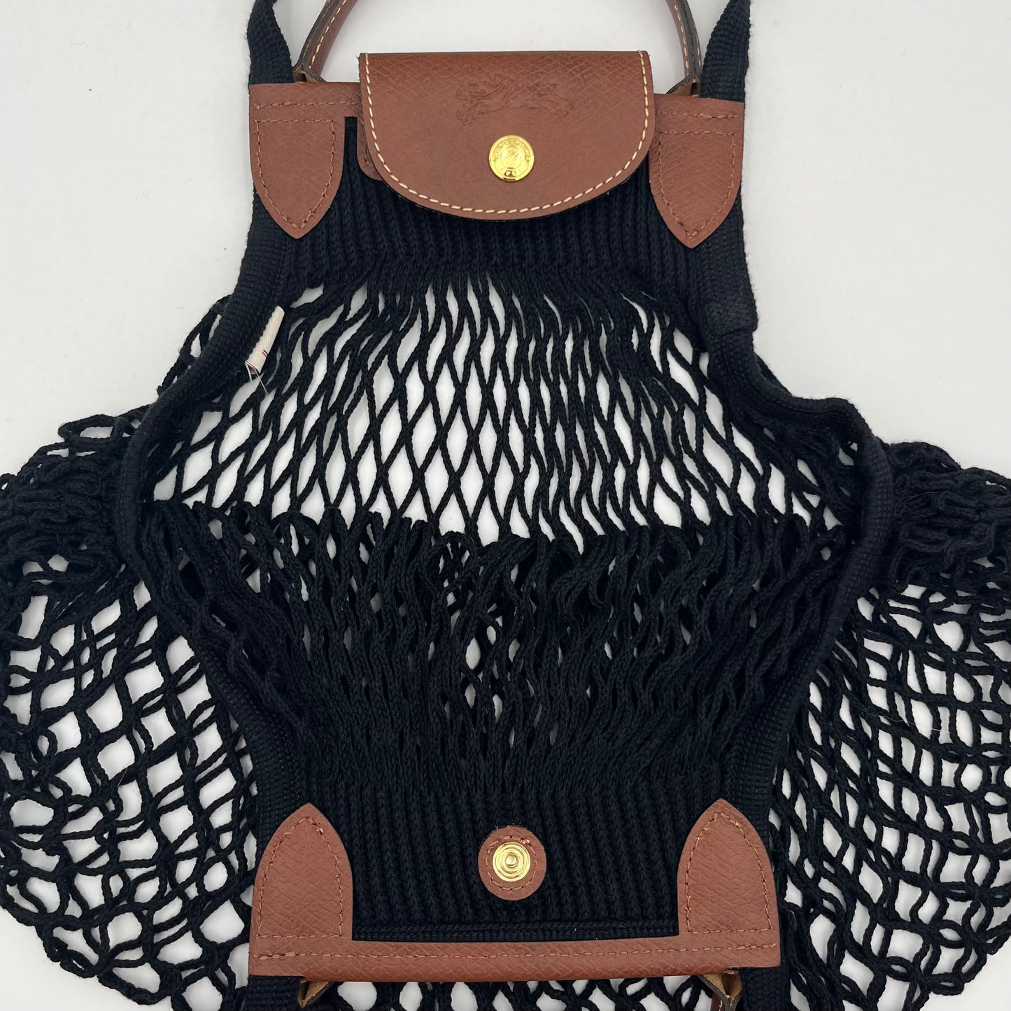 Longchamp Black Le Pliage Filet Mesh Bag