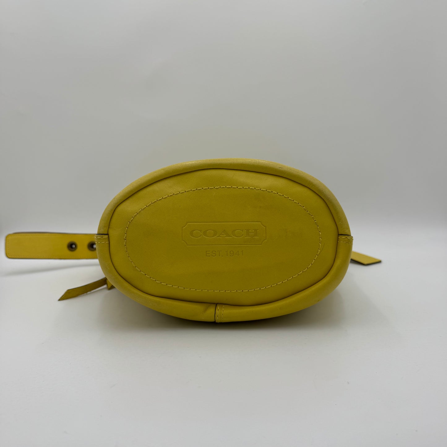 Coach Yellow Leather Tattersall Bleeker Bucket Bag
