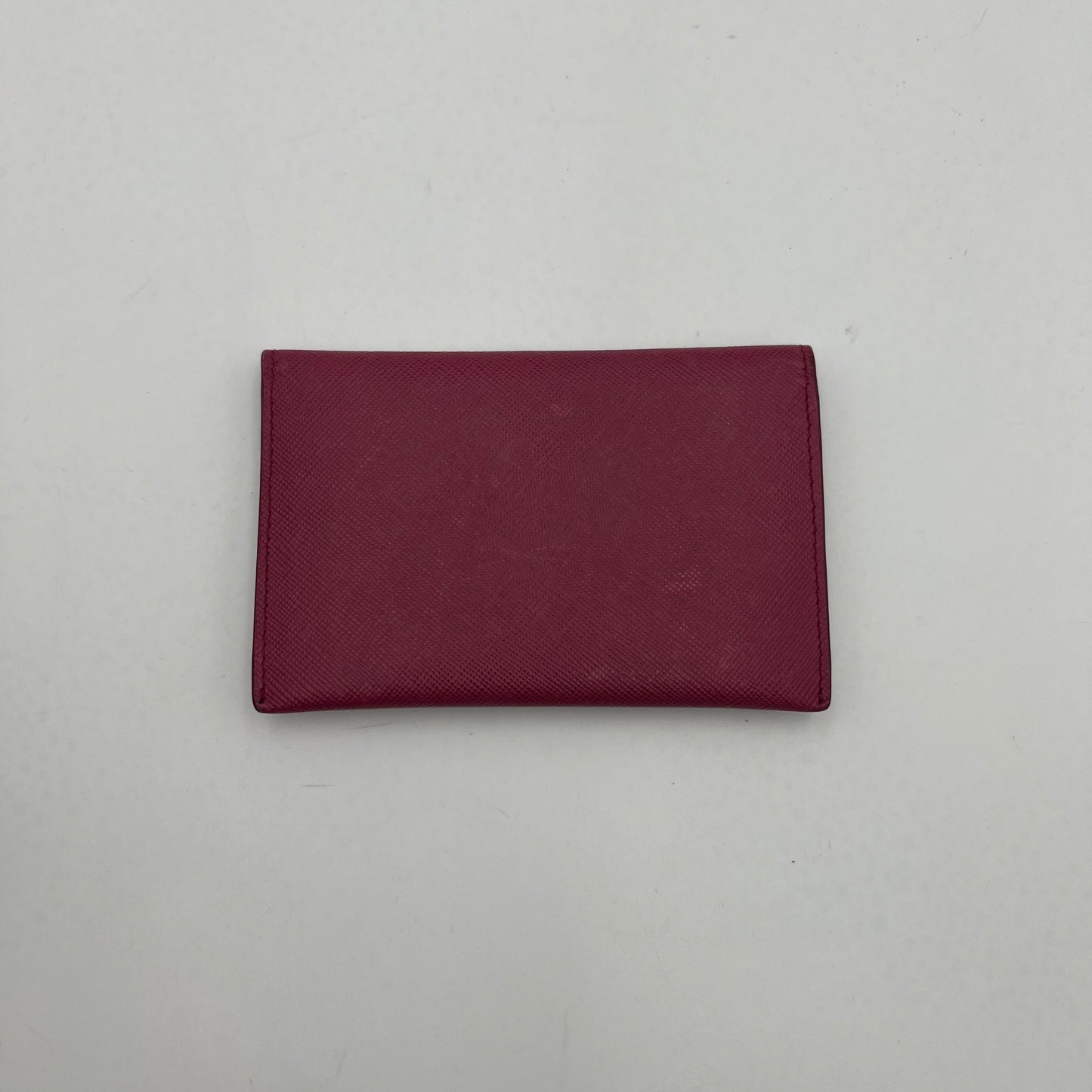 Prada Magenta Pink Saffiano Flap Card Holder