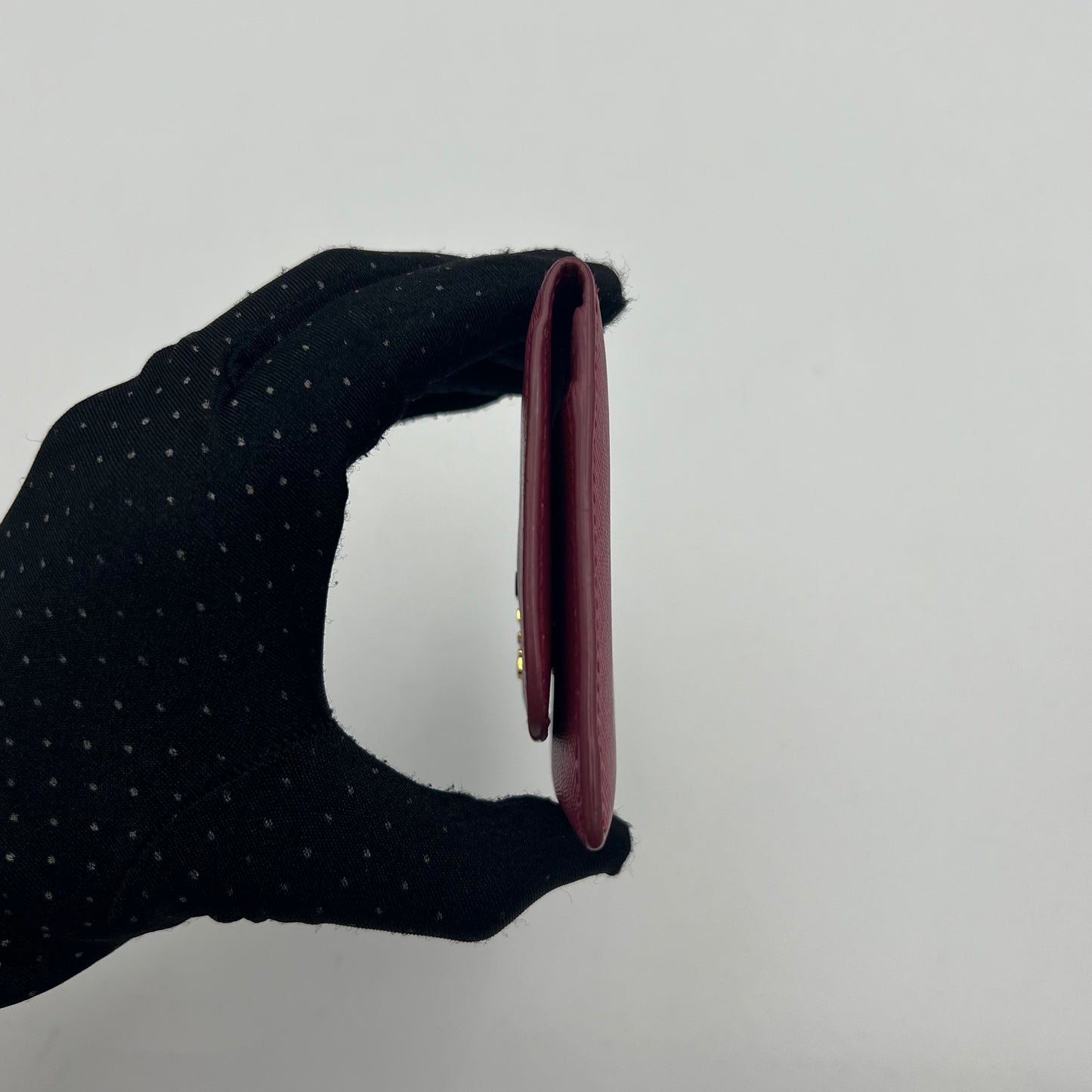 Prada Magenta Pink Saffiano Flap Card Holder