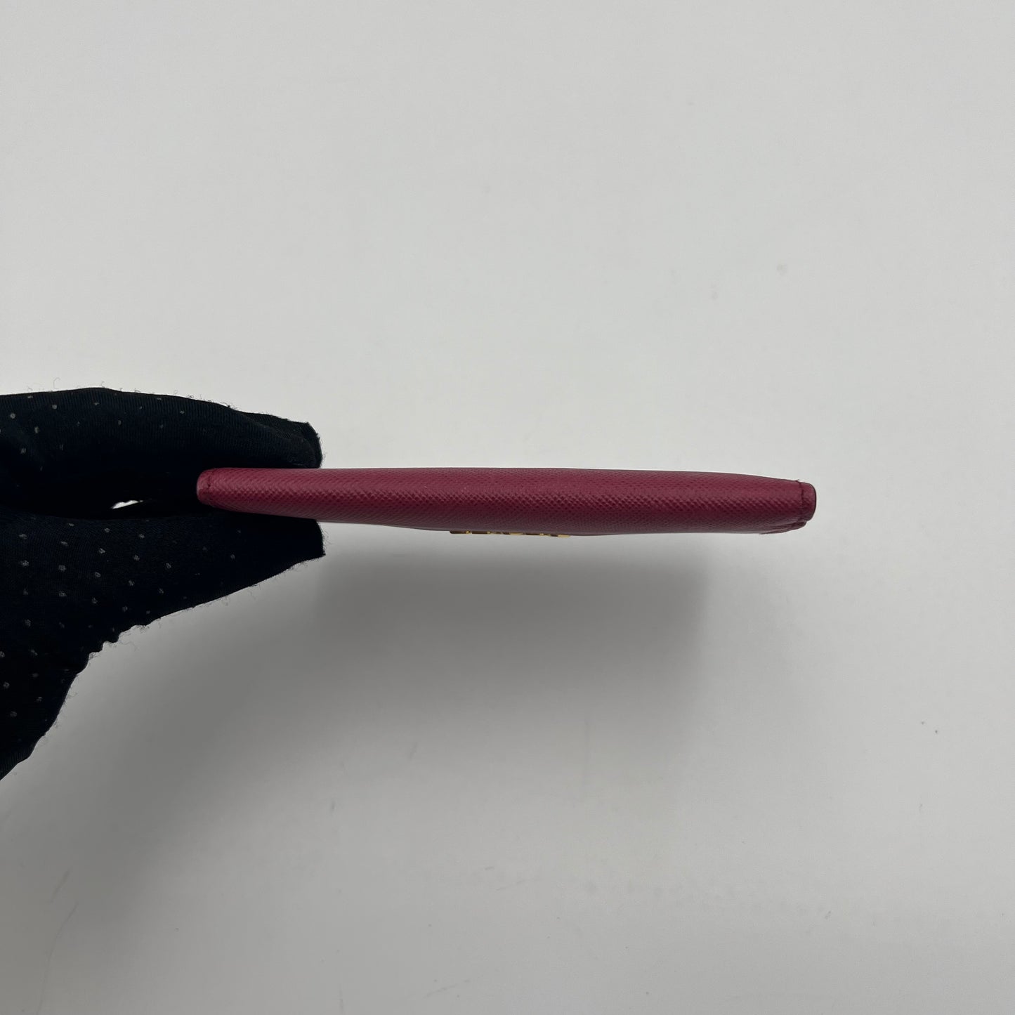 Prada Magenta Pink Saffiano Flap Card Holder