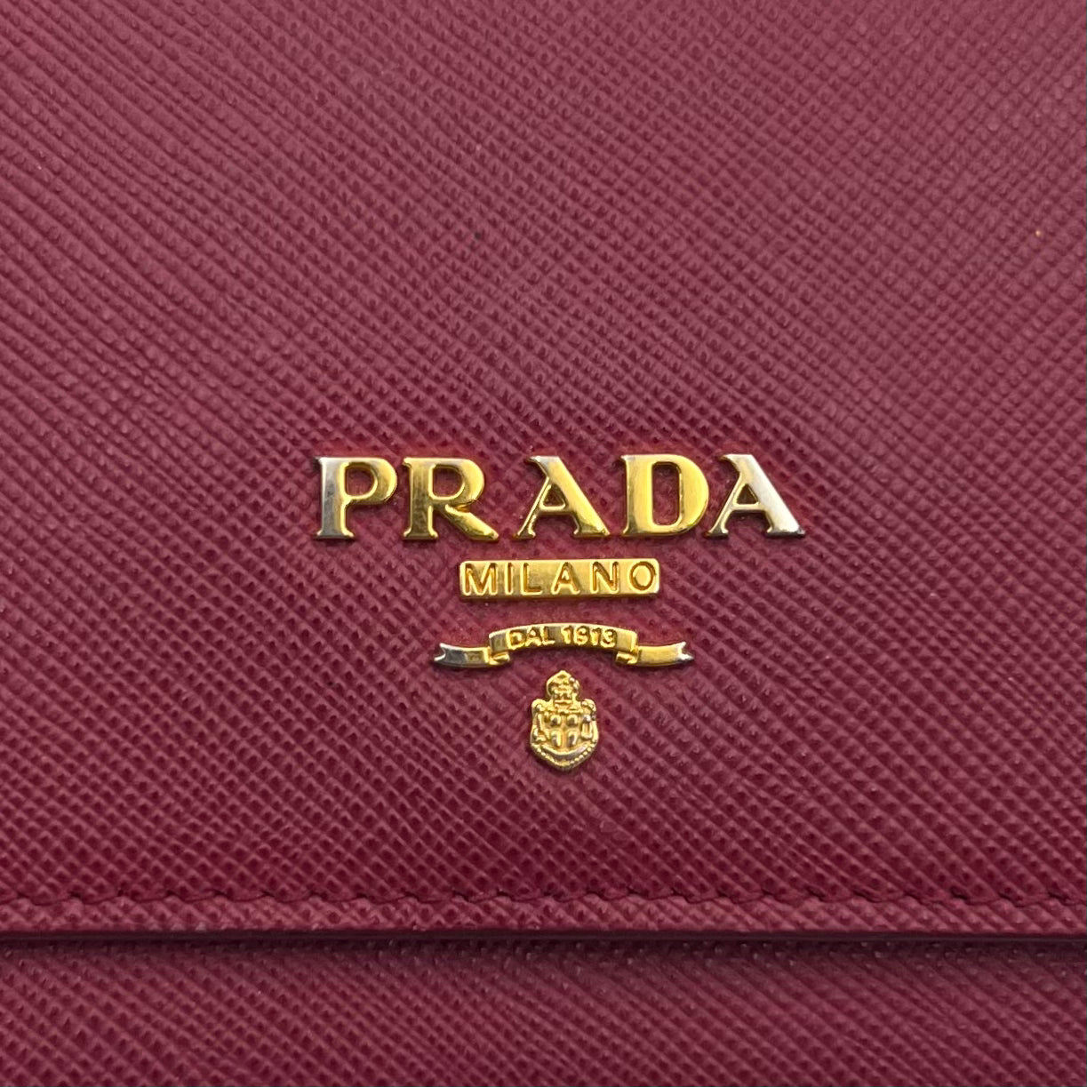 Prada Magenta Pink Saffiano Flap Card Holder
