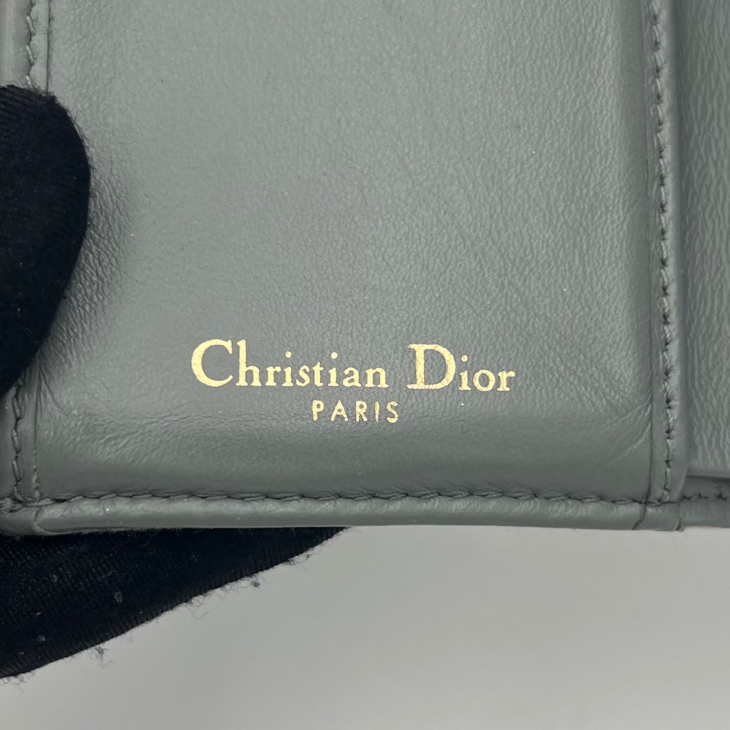 Christian Dior Gray Oblique Saddle Lotus Wallet GHW