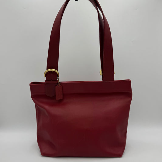 Coach 1997 Cherry Red Leather 4140 Lafayette Large Tote Bag