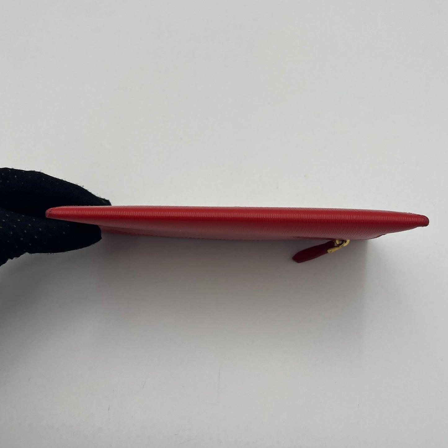 Prada Red Vitello Move Leather Envelope Long Wallet