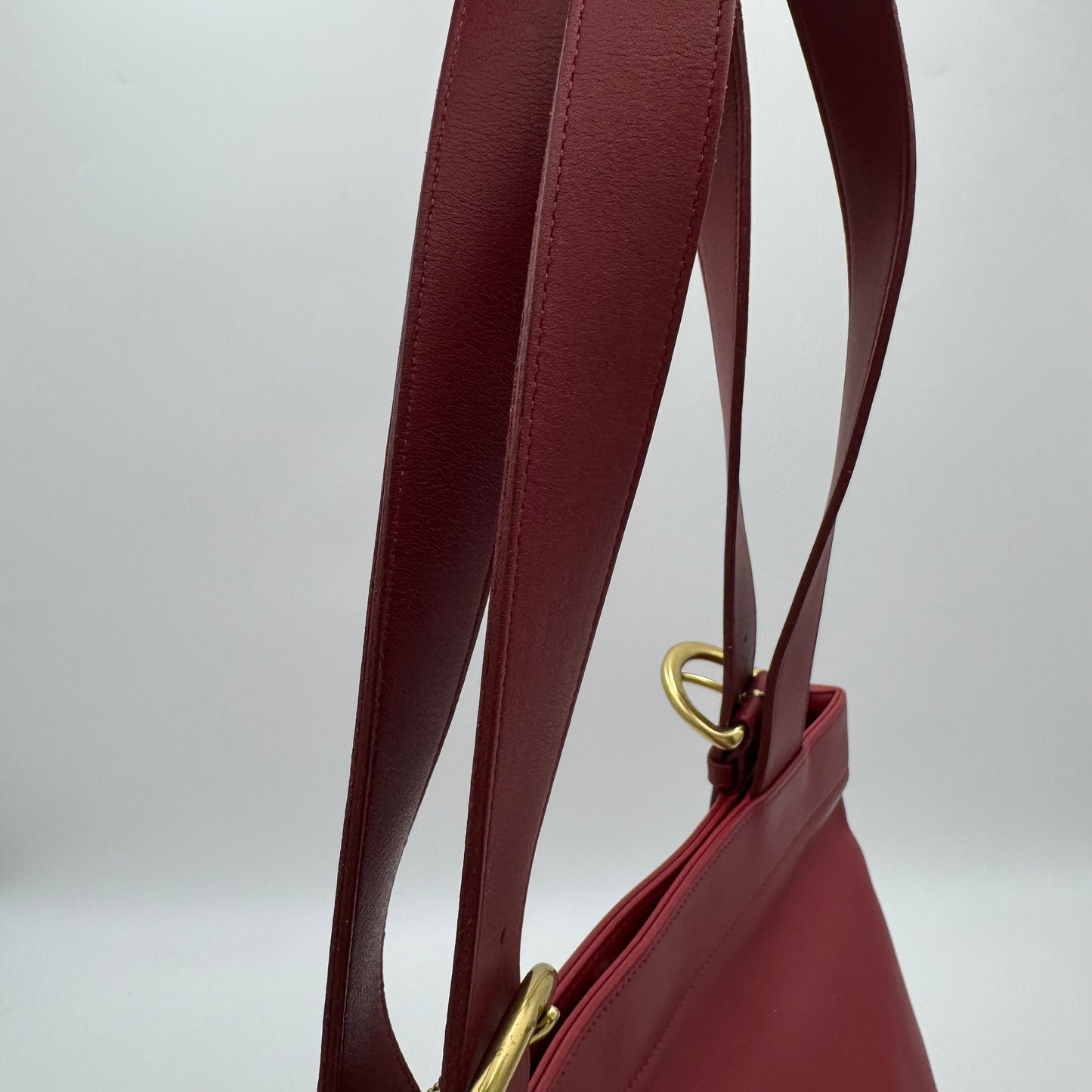Coach 1997 Cherry Red Leather 4140 Lafayette Large Tote Bag