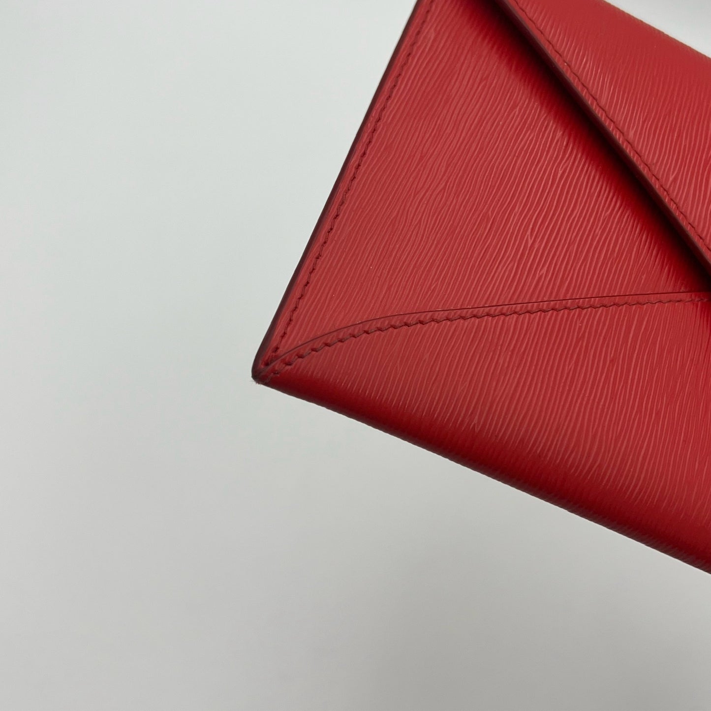 Prada Red Vitello Move Leather Envelope Long Wallet