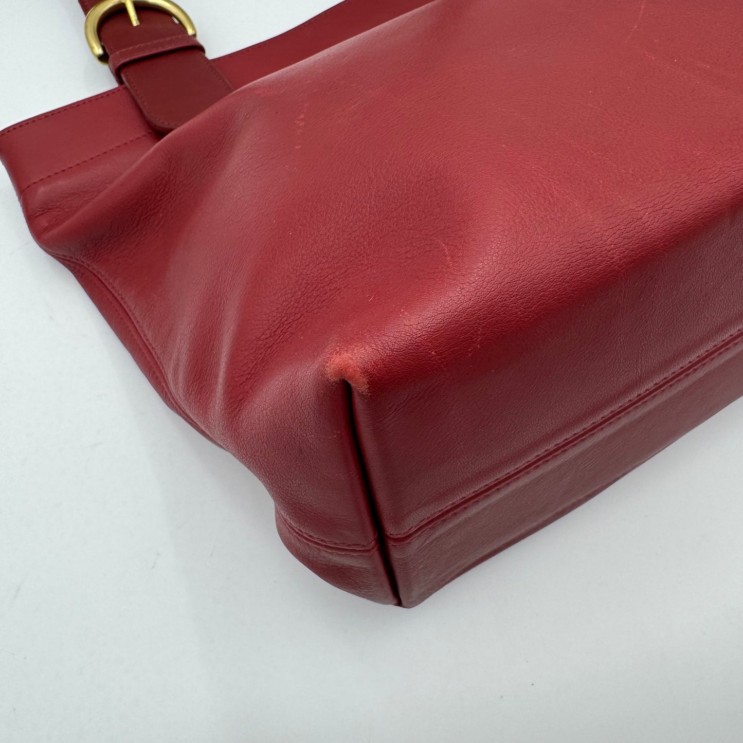 Coach 1997 Cherry Red Leather 4140 Lafayette Large Tote Bag
