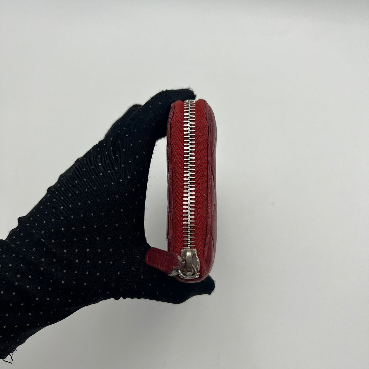 Chanel Red Quilted Lambskin Classic Zip Around Long Wallet SHW