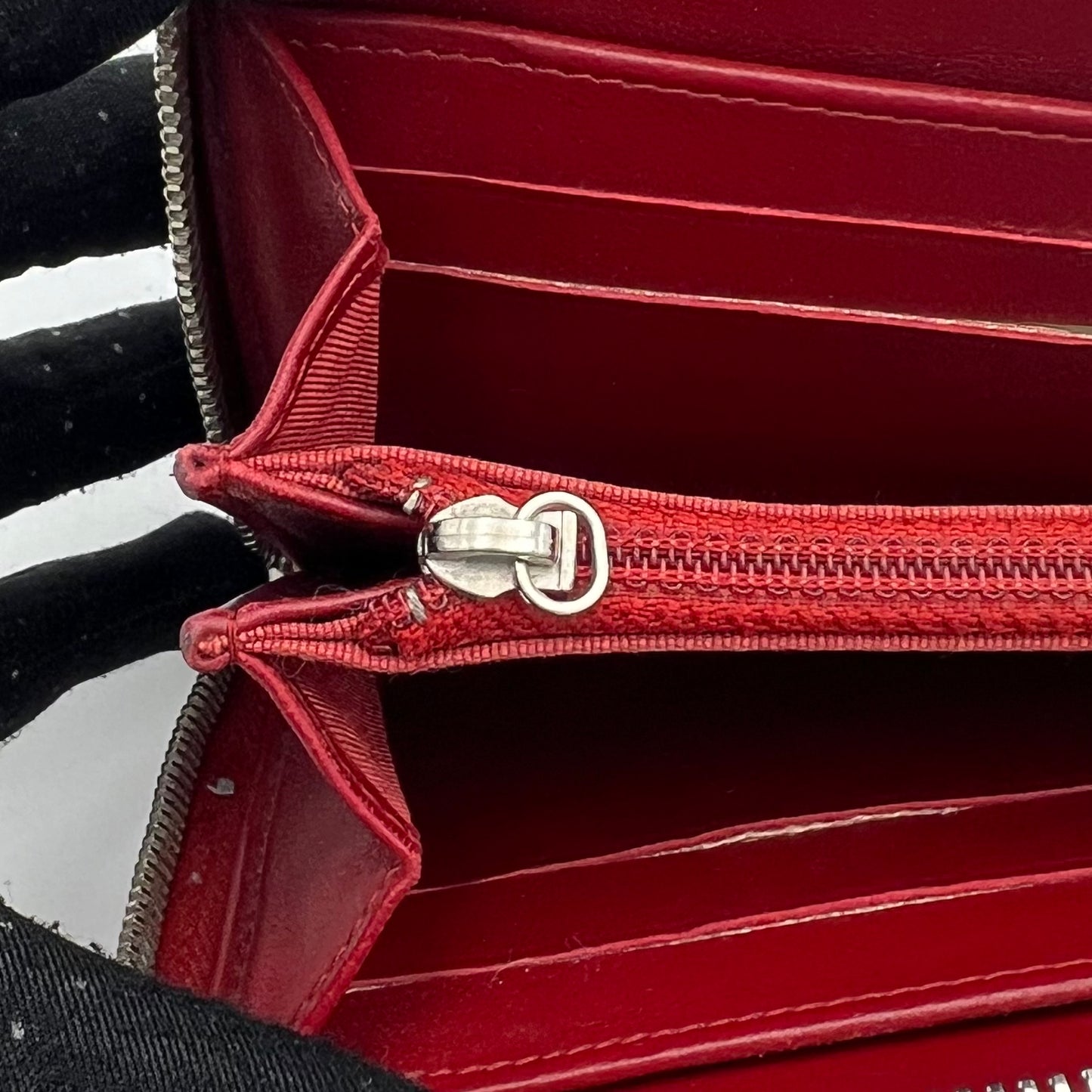 Chanel Red Quilted Lambskin Classic Zip Around Long Wallet SHW