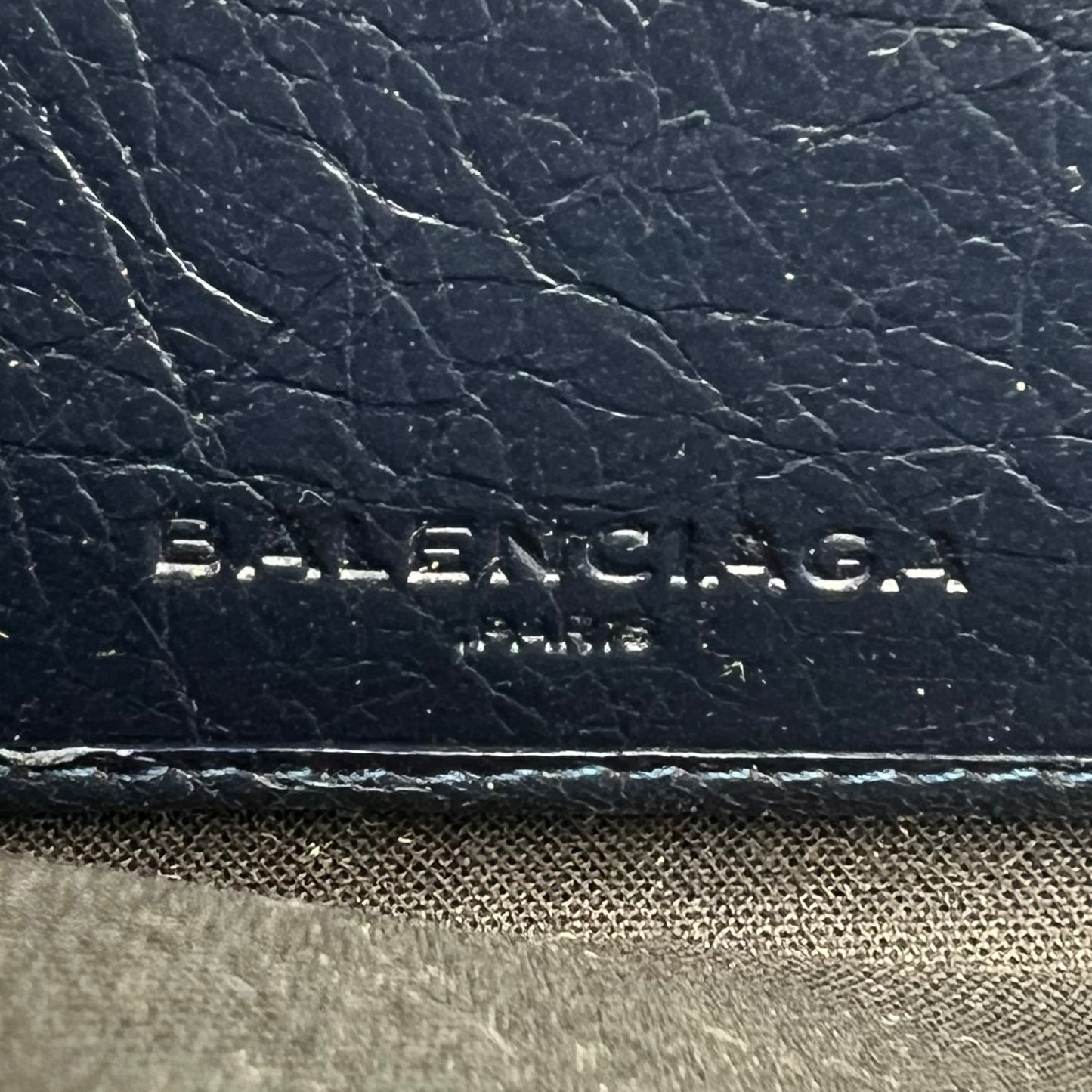 Balenciaga Navy Blue Leather Classic City Long Zip Around Wallet