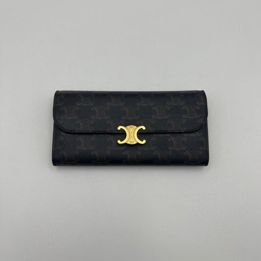 Celine Paris Triomphe Canvas Long Wallet GHW