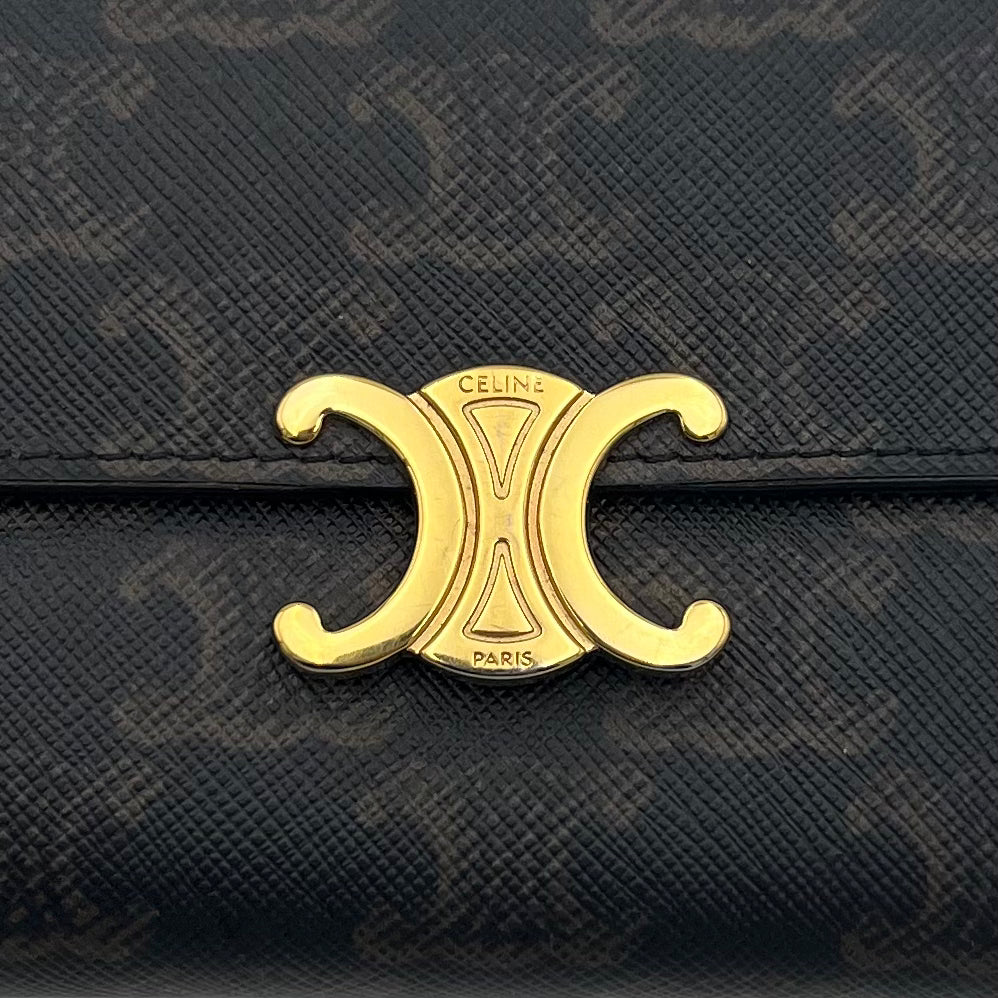 Celine Paris Triomphe Canvas Long Wallet GHW
