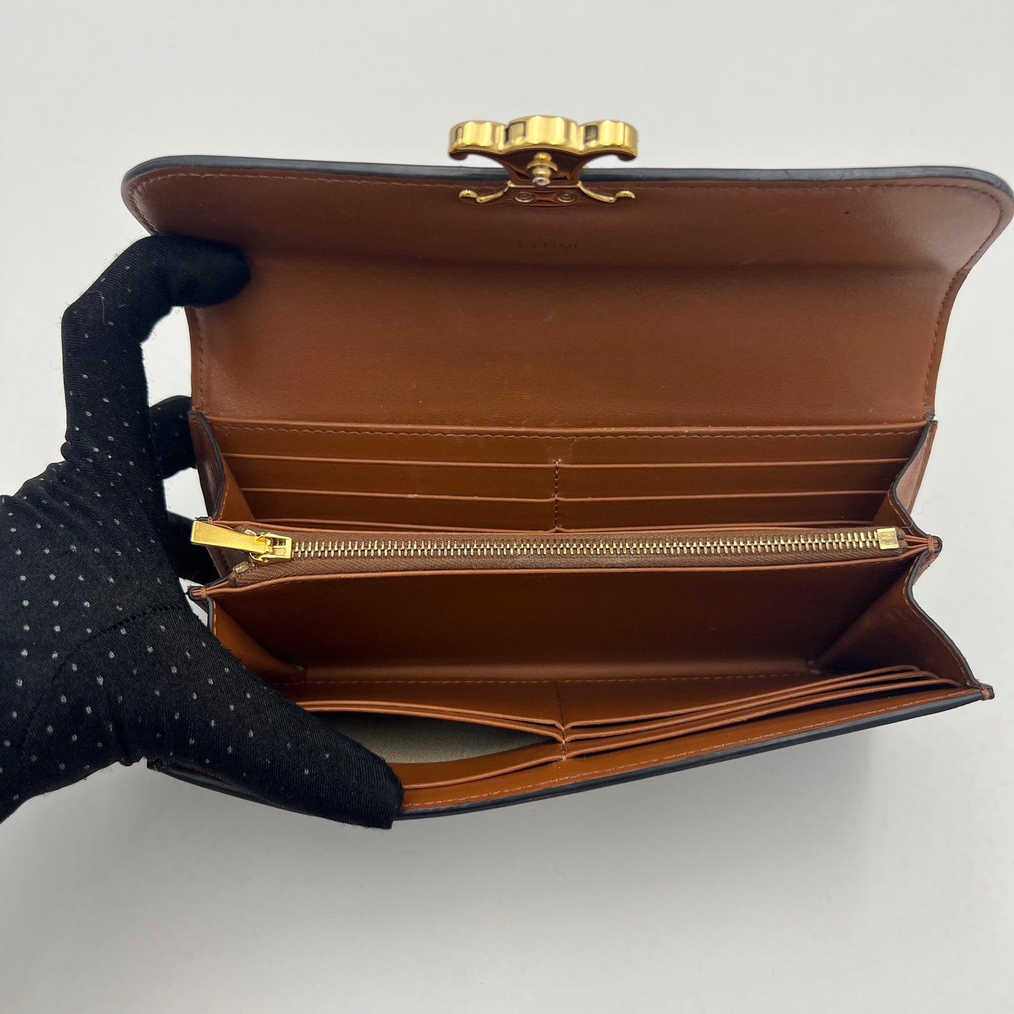 Celine Paris Triomphe Canvas Long Wallet GHW