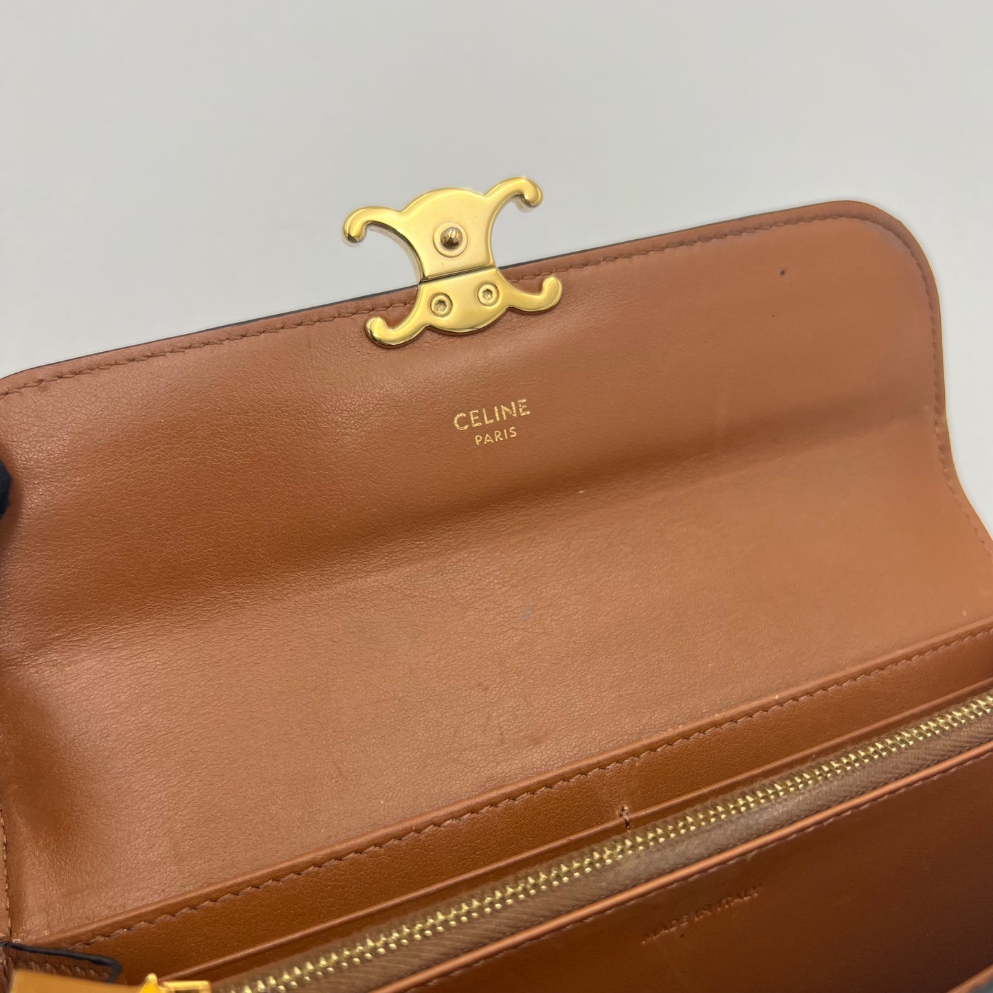 Celine Paris Triomphe Canvas Long Wallet GHW