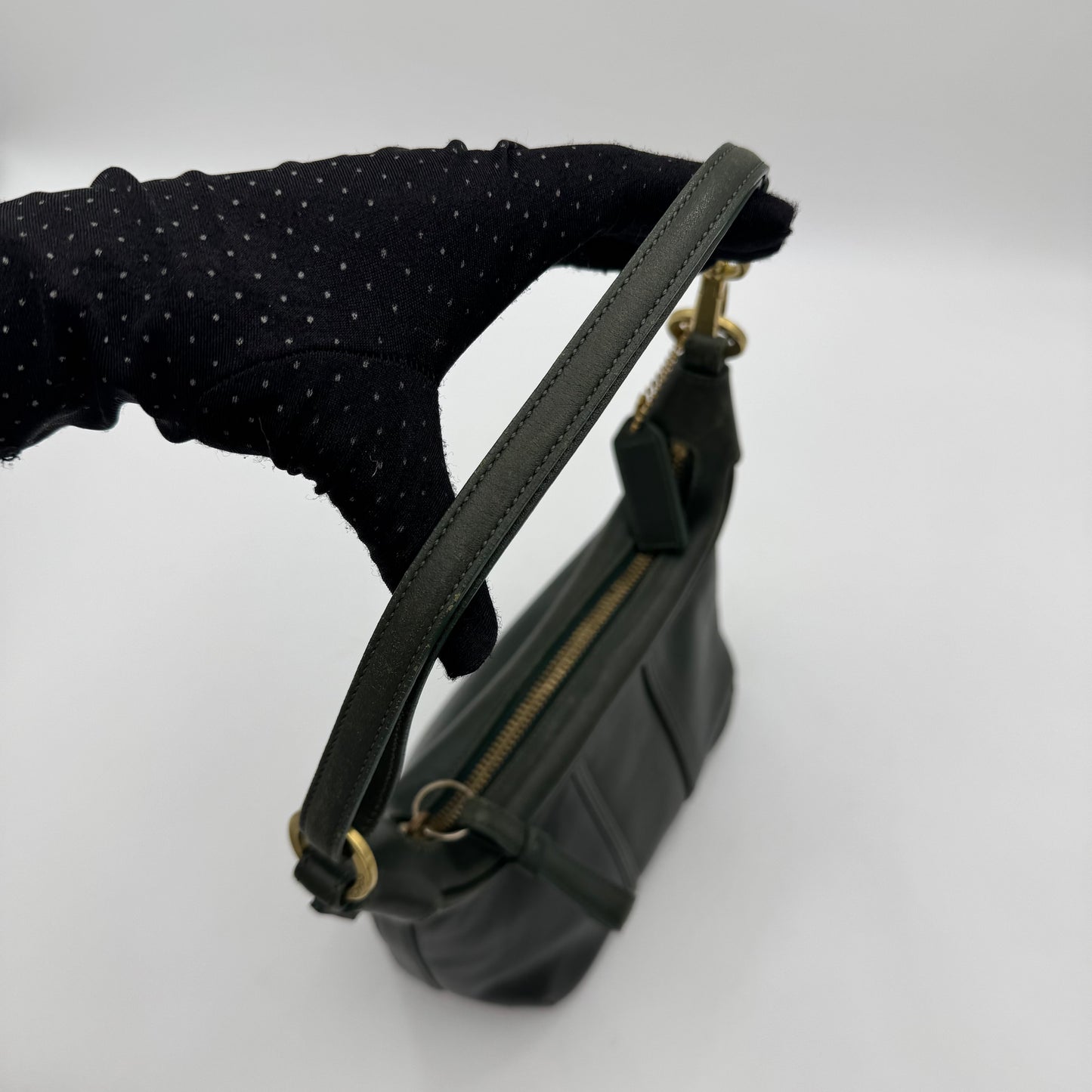 Coach 6950 Green Leather Amanda Hobo Shoulder Bag