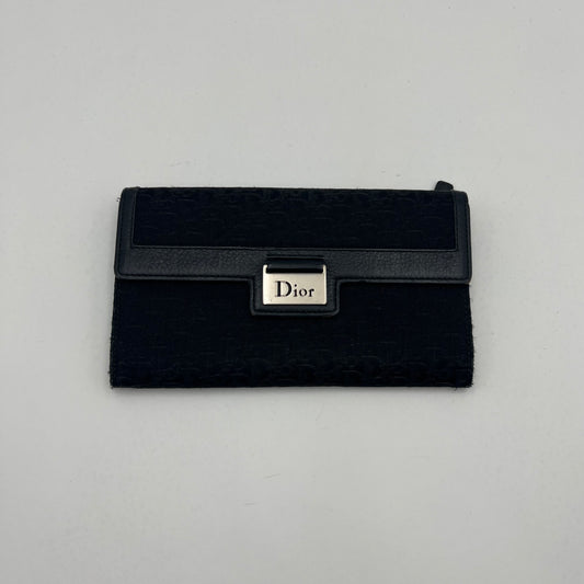 Chirstian Dior Black Trotter Street Chic Trifold Long Wallet