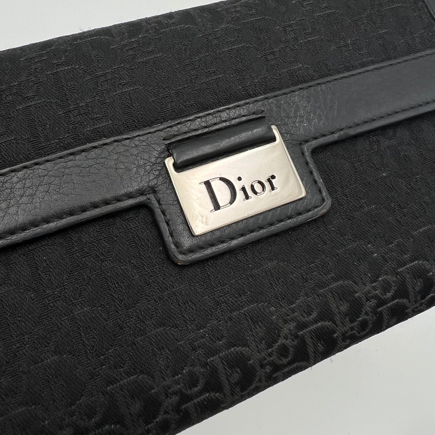 Chirstian Dior Black Trotter Street Chic Trifold Long Wallet