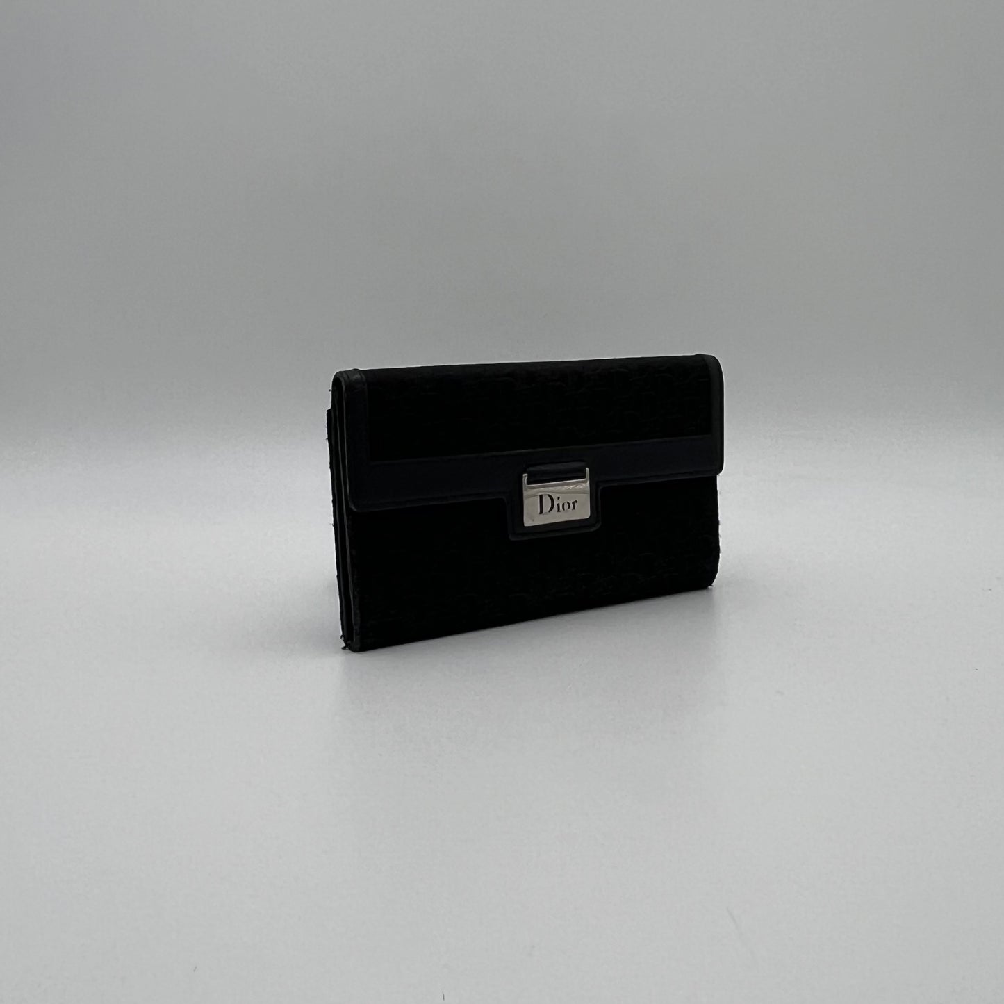 Chirstian Dior Black Trotter Street Chic Trifold Long Wallet