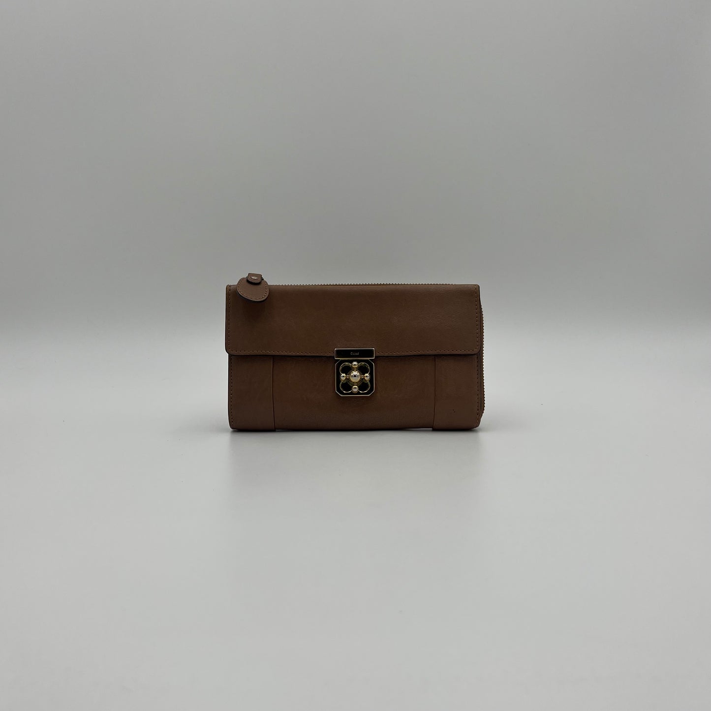 Chloe Brown Leather Elsie Long Wallet