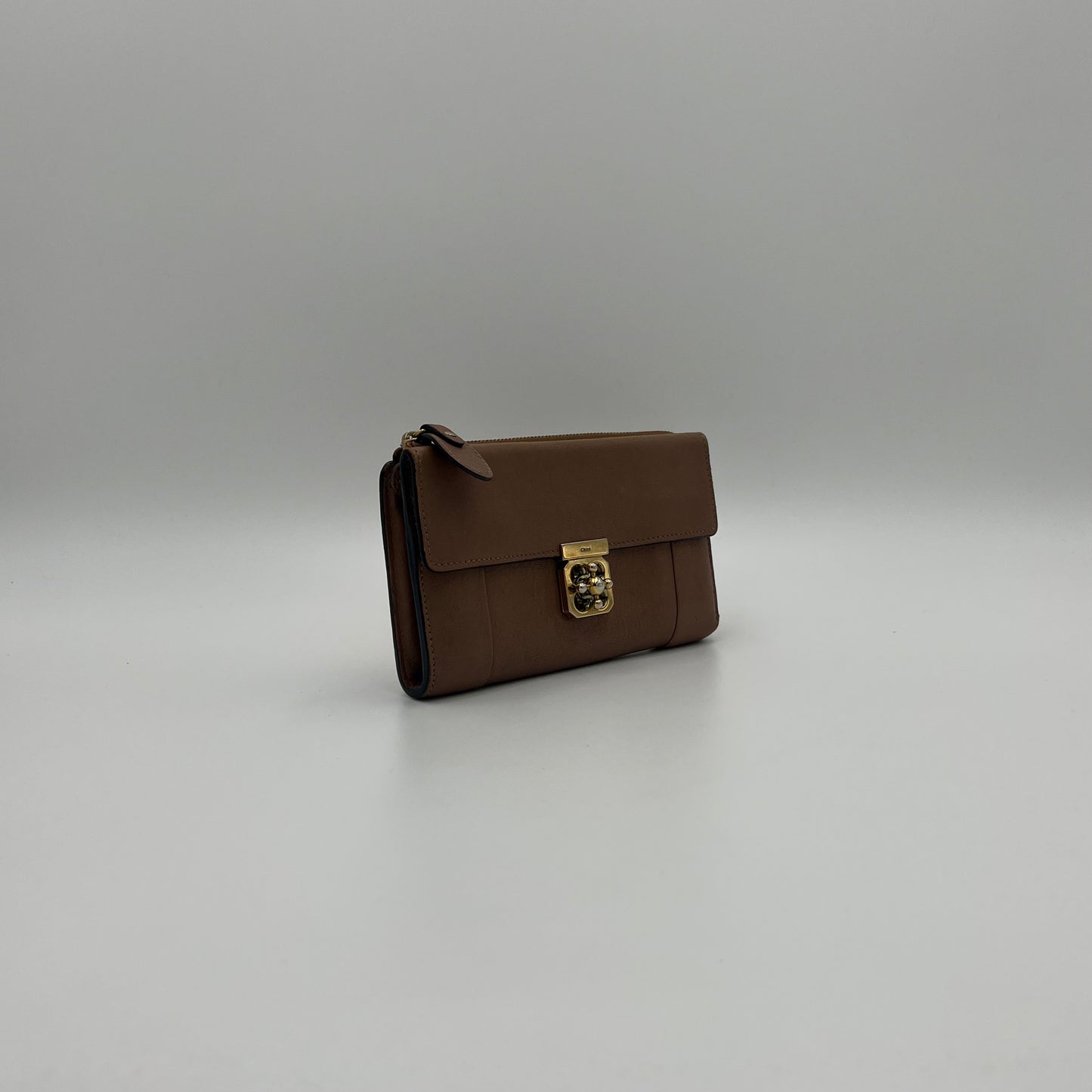 Chloe Brown Leather Elsie Long Wallet