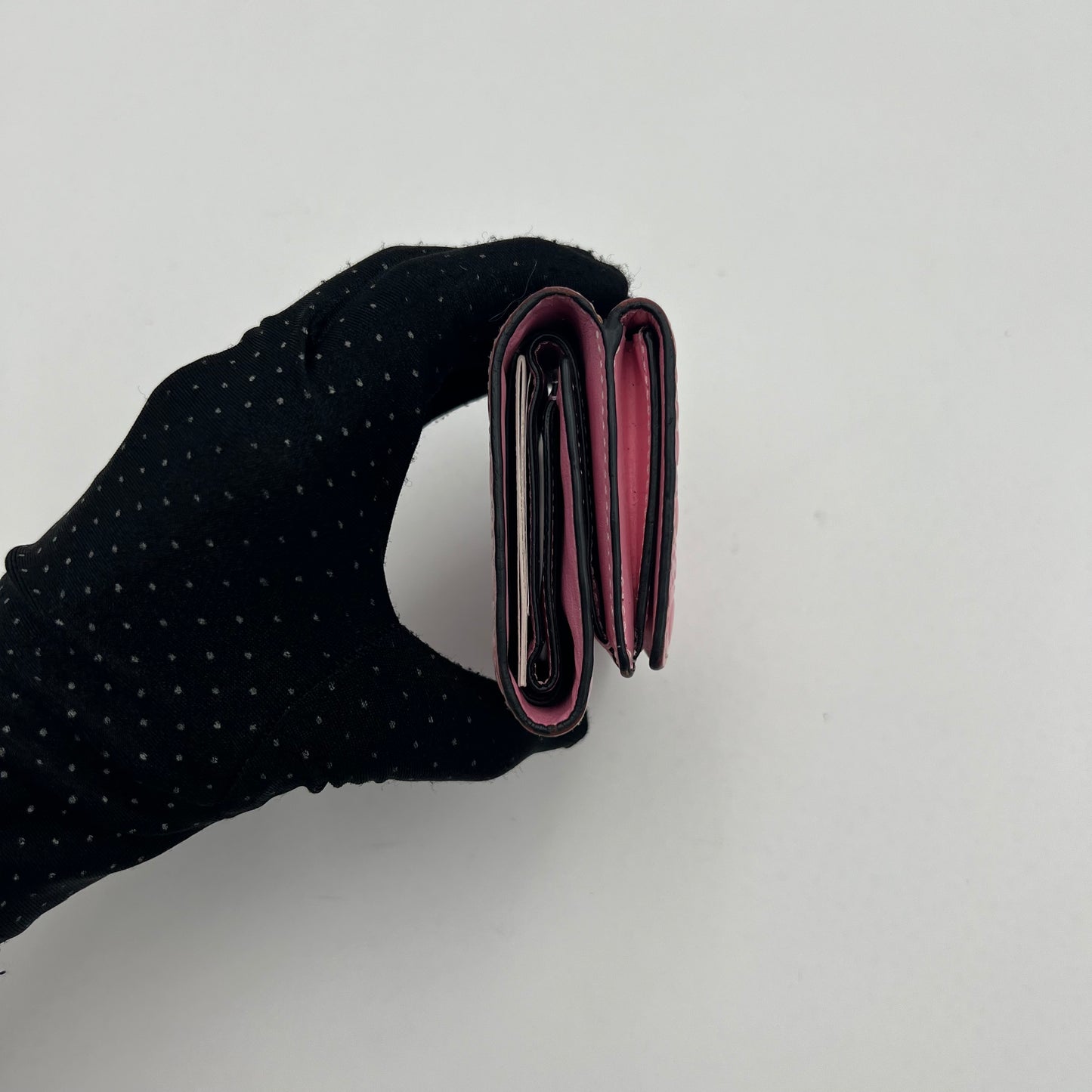 Loewe Pink Anagram Leather Trifold Short Compact Wallet