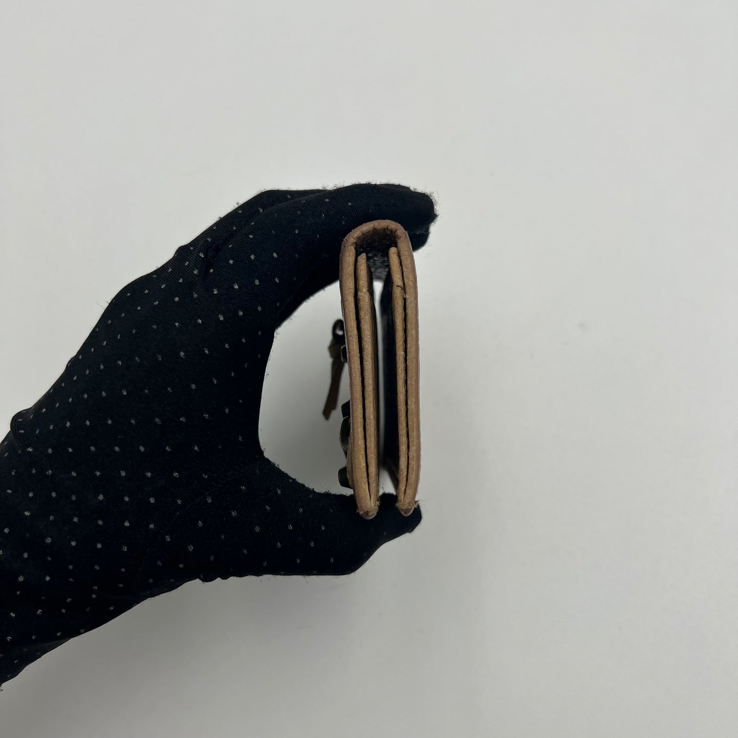 Balenciage Beige Leather Classic Bifold Flap Card Holder
